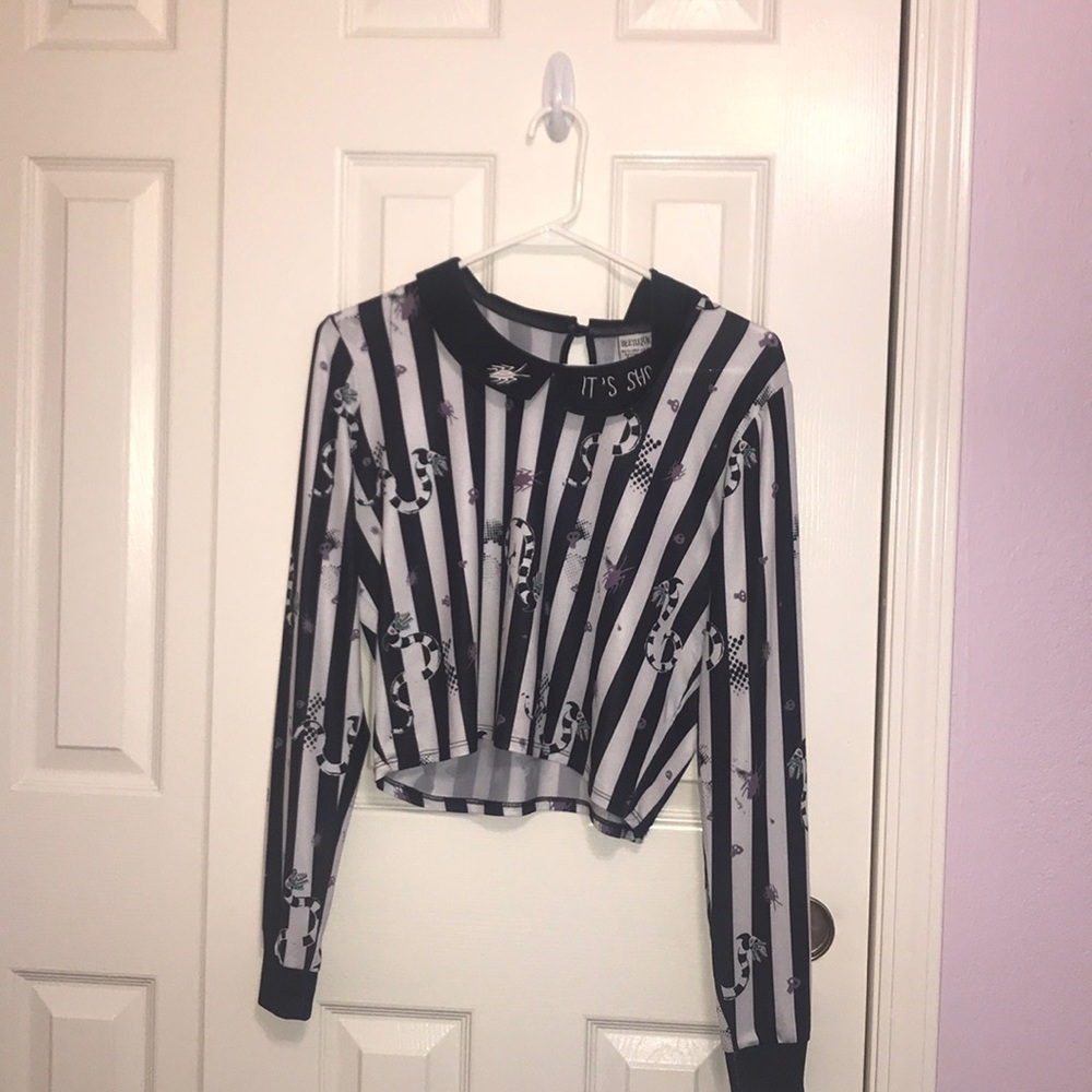 Beetlejuice crop top